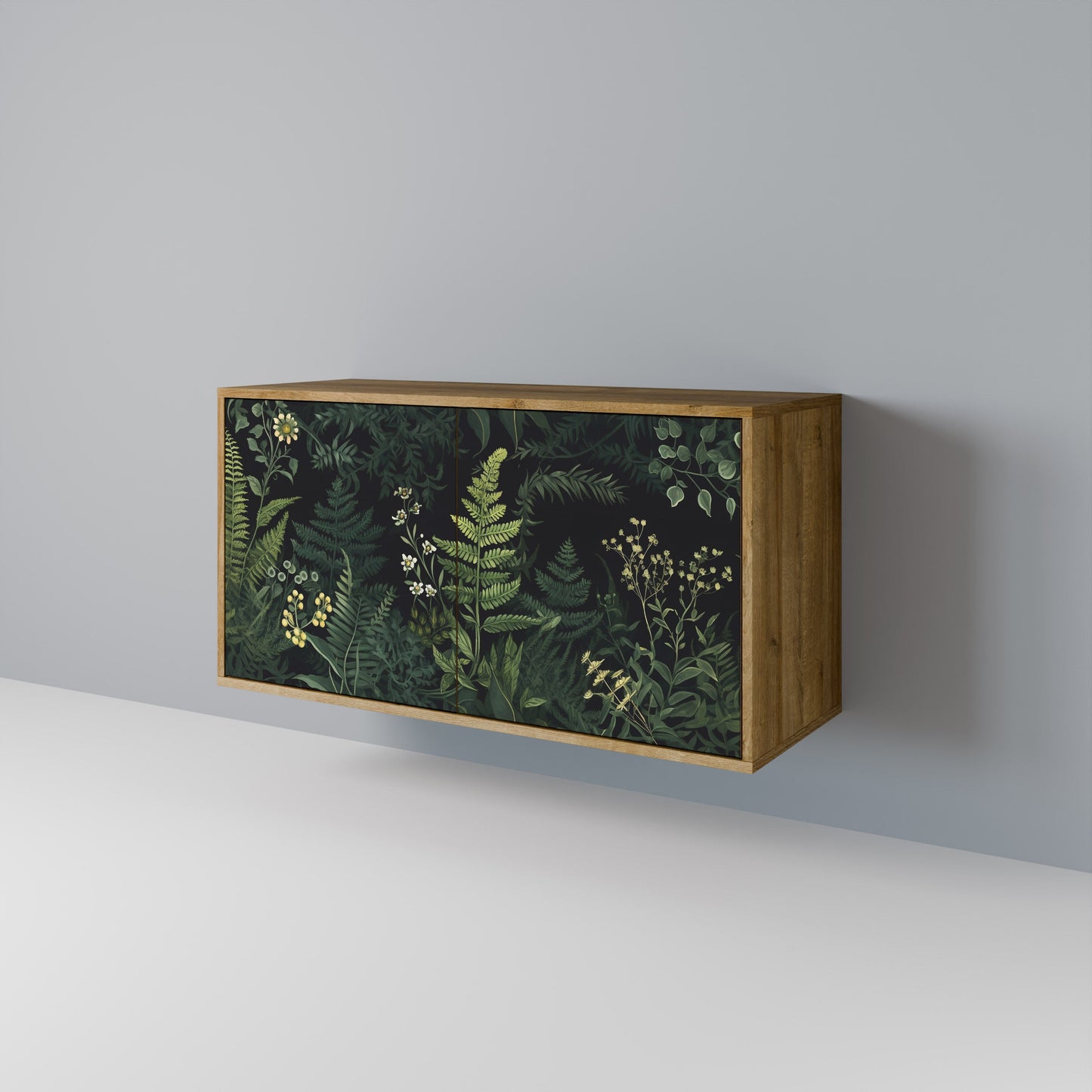 Credenza a 2 ante FERN FLOWERS in effetto rovere