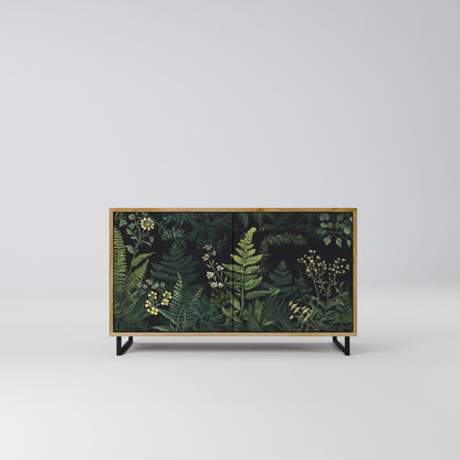 Credenza a 2 ante FERN FLOWERS in effetto rovere