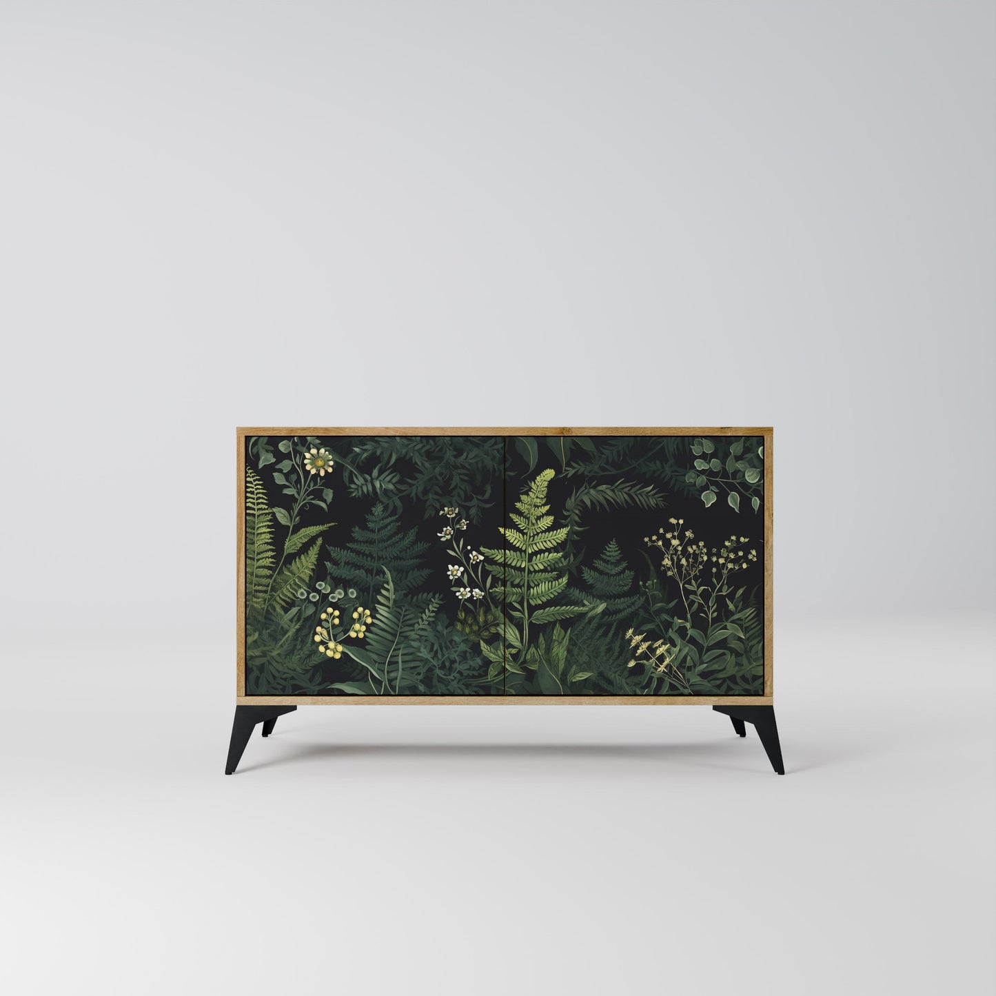 Credenza a 2 ante FERN FLOWERS in effetto rovere