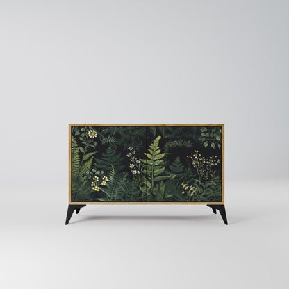 Credenza a 2 ante FERN FLOWERS in effetto rovere