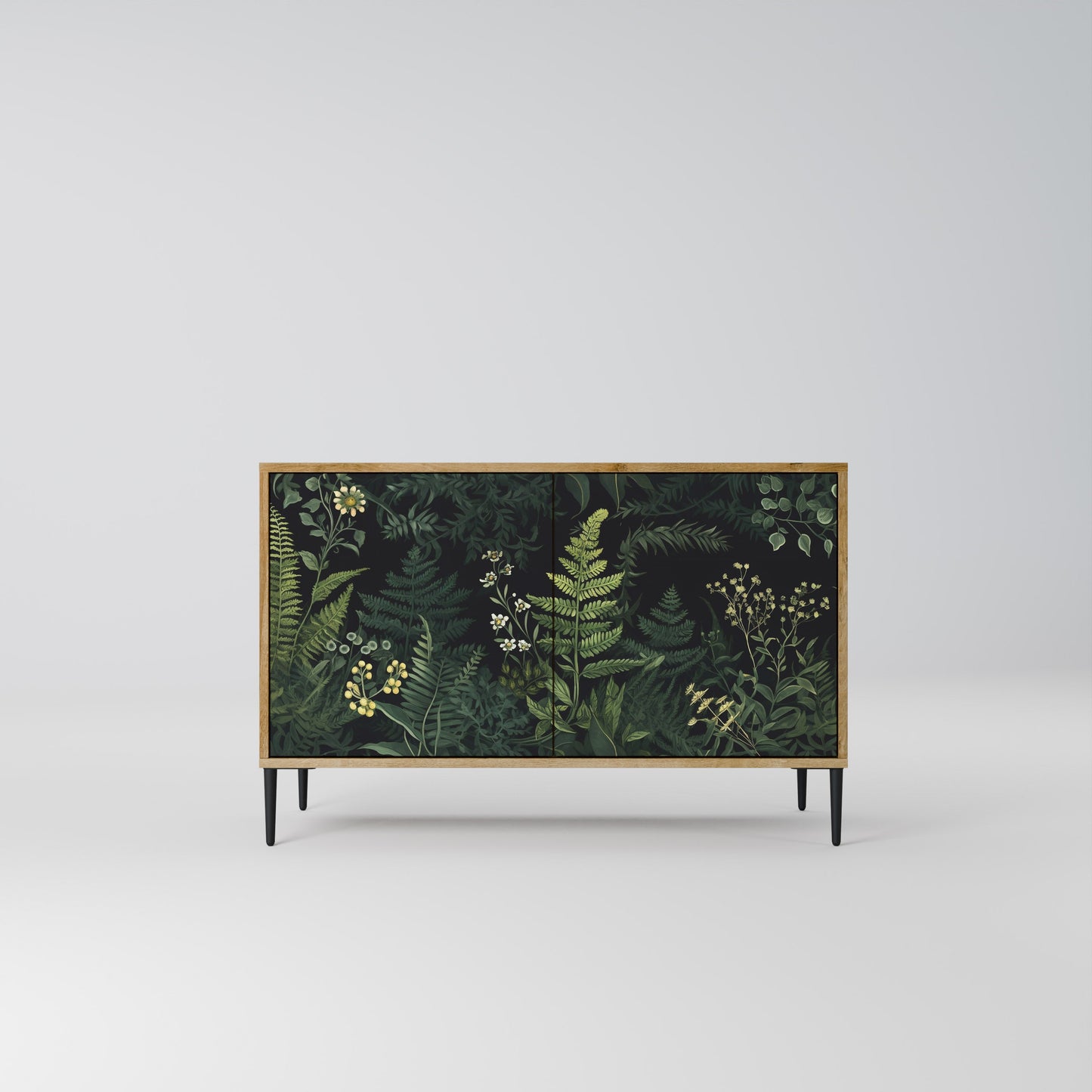Credenza a 2 ante FERN FLOWERS in effetto rovere