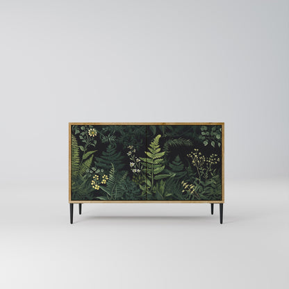 Credenza a 2 ante FERN FLOWERS in effetto rovere