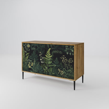 Credenza a 2 ante FERN FLOWERS in effetto rovere