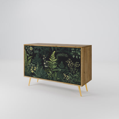 Credenza a 2 ante FERN FLOWERS in effetto rovere