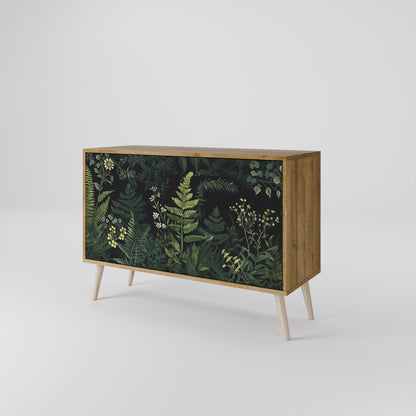 Credenza a 2 ante FERN FLOWERS in effetto rovere