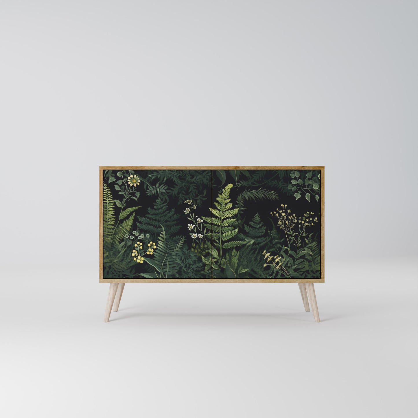 Credenza a 2 ante FERN FLOWERS in effetto rovere