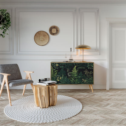 Credenza a 2 ante FERN FLOWERS in effetto rovere