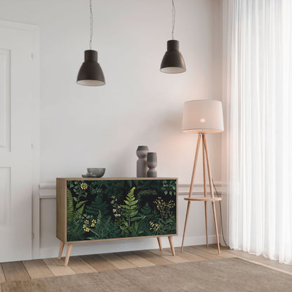 Credenza a 2 ante FERN FLOWERS in effetto rovere
