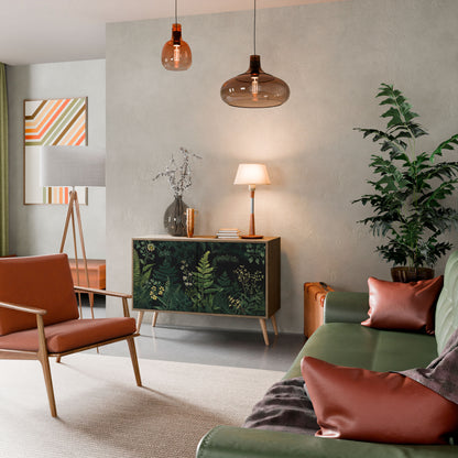 Credenza a 2 ante FERN FLOWERS in effetto rovere