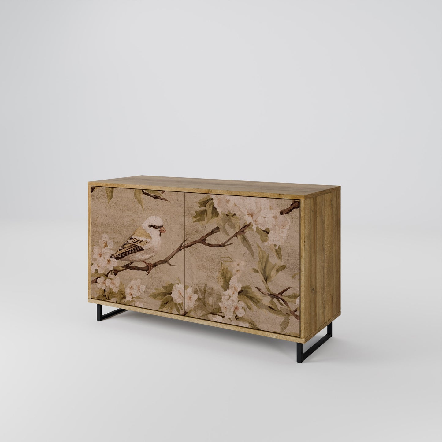 Credenza PETAL DISTINGUISH a 2 ante in effetto rovere
