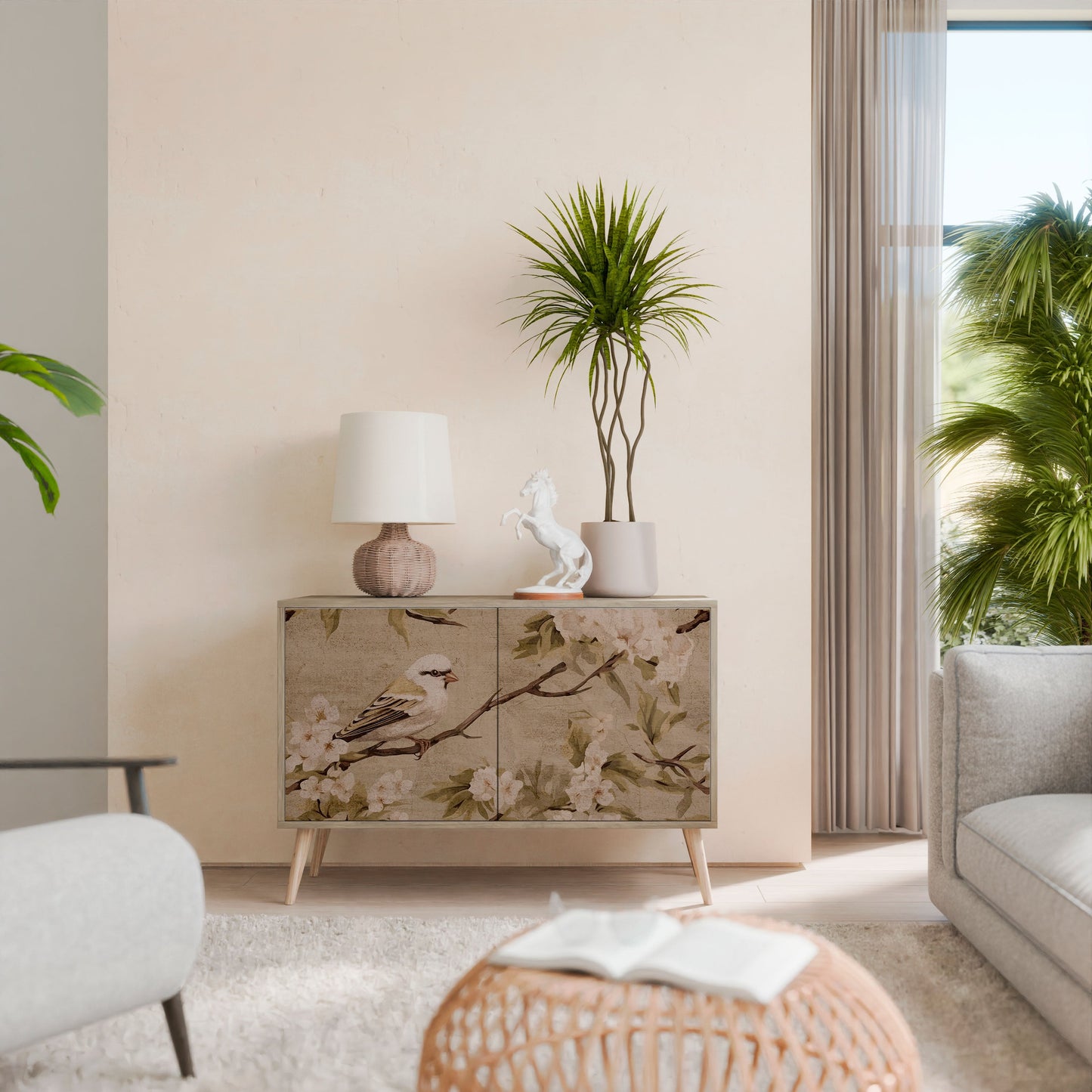 Credenza PETAL DISTINGUISH a 2 ante in effetto rovere