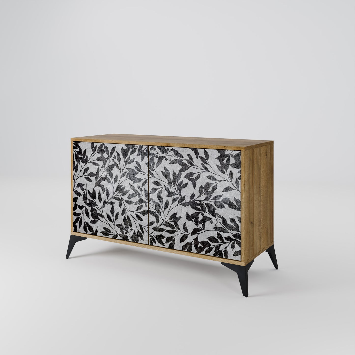 Credenza CHARCOAL SPROUT a 2 ante effetto rovere