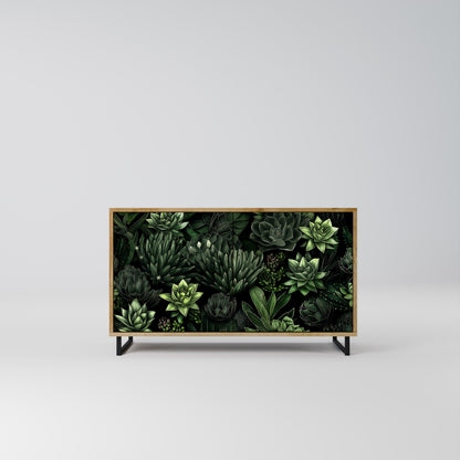 Credenza a 2 ante SUCCULENT JUNGLE in effetto rovere