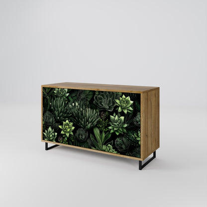 Credenza a 2 ante SUCCULENT JUNGLE in effetto rovere