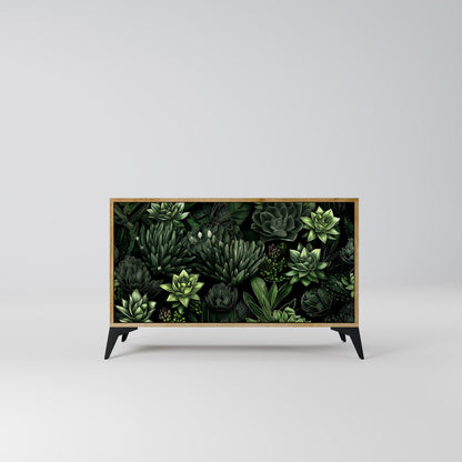 Credenza a 2 ante SUCCULENT JUNGLE in effetto rovere