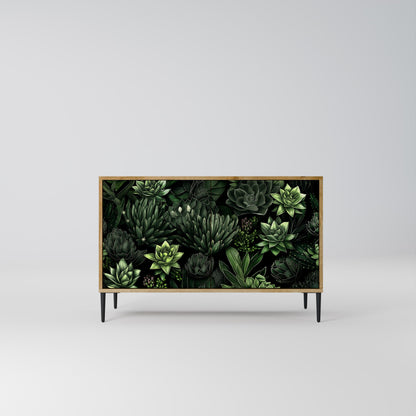 Credenza a 2 ante SUCCULENT JUNGLE in effetto rovere