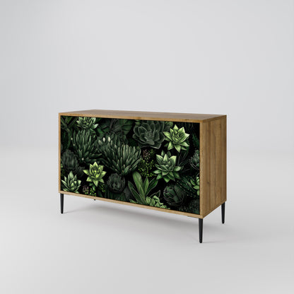 Credenza a 2 ante SUCCULENT JUNGLE in effetto rovere