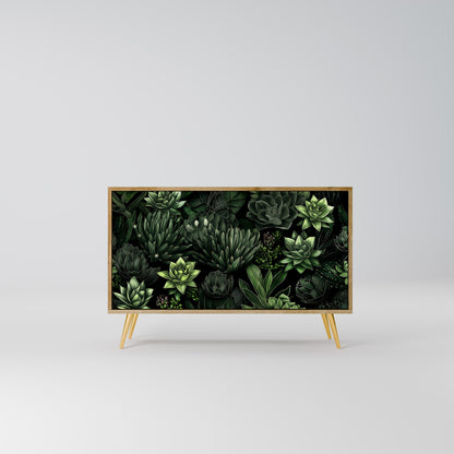 Credenza a 2 ante SUCCULENT JUNGLE in effetto rovere