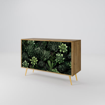 Credenza a 2 ante SUCCULENT JUNGLE in effetto rovere