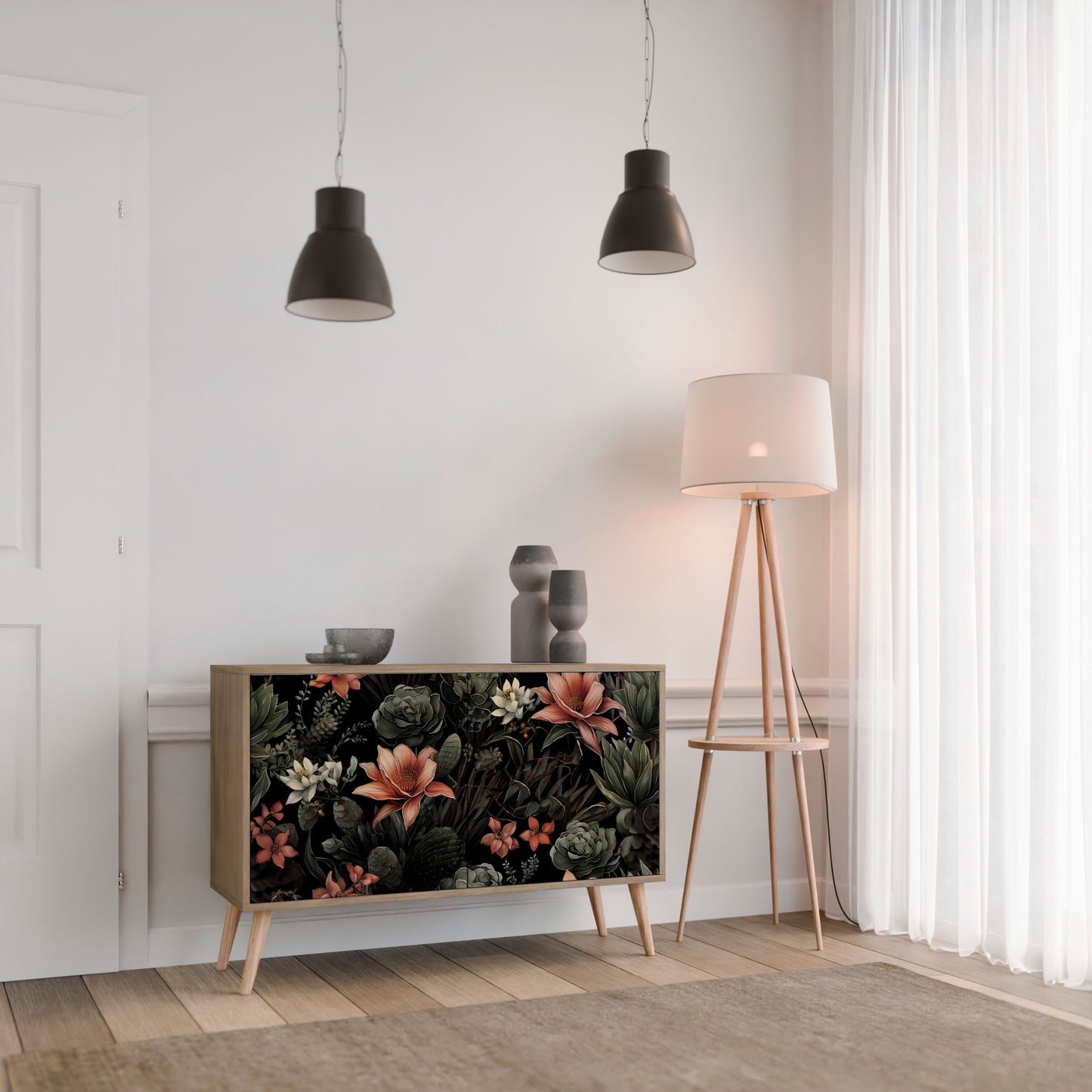 Credenza a 2 ante SECRET VERDURE in effetto rovere