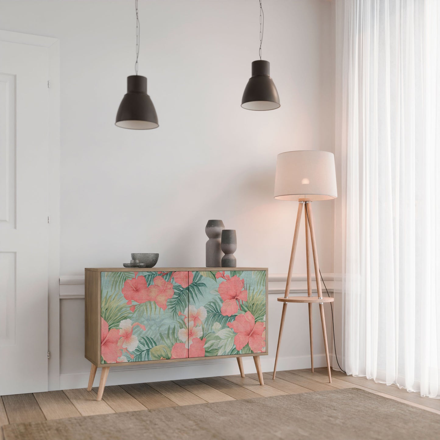 Credenza a 2 ante HAWAIIAN SPIRIT in effetto rovere