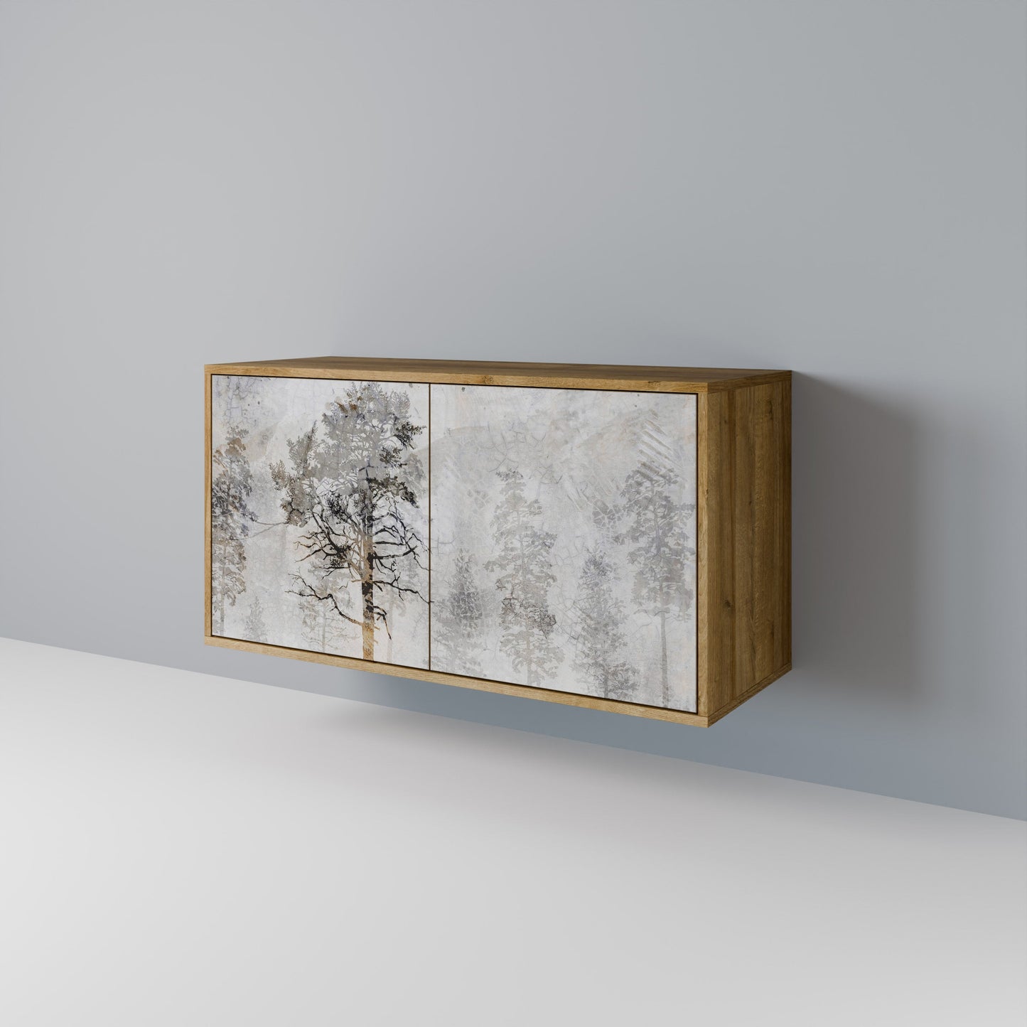 Credenza a 2 ante FADE IN THE TREES in effetto rovere