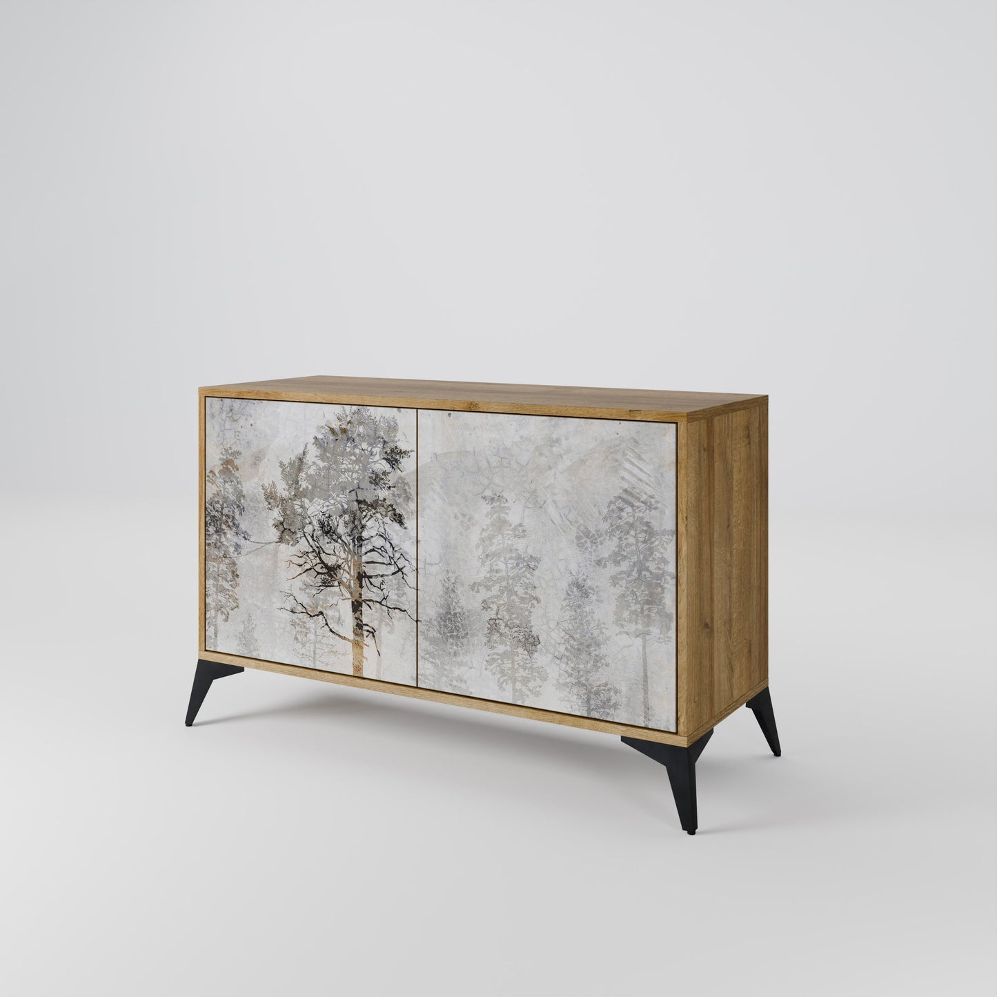 Credenza a 2 ante FADE IN THE TREES in effetto rovere