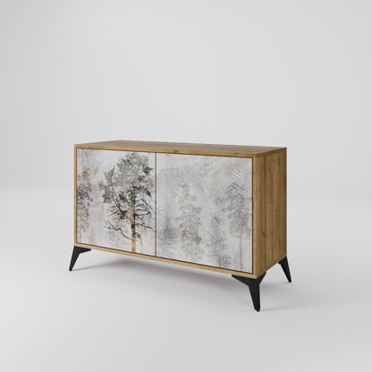 Credenza a 2 ante FADE IN THE TREES in effetto rovere