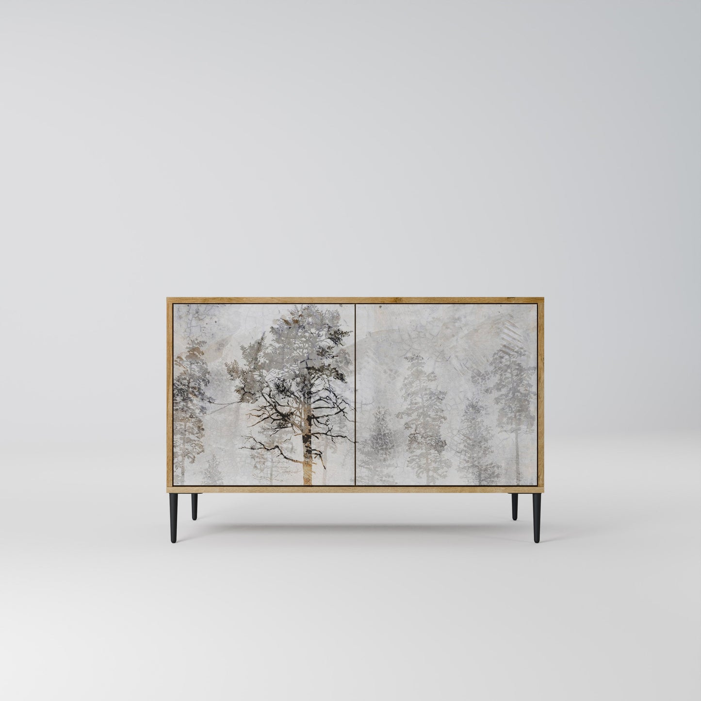 Credenza a 2 ante FADE IN THE TREES in effetto rovere