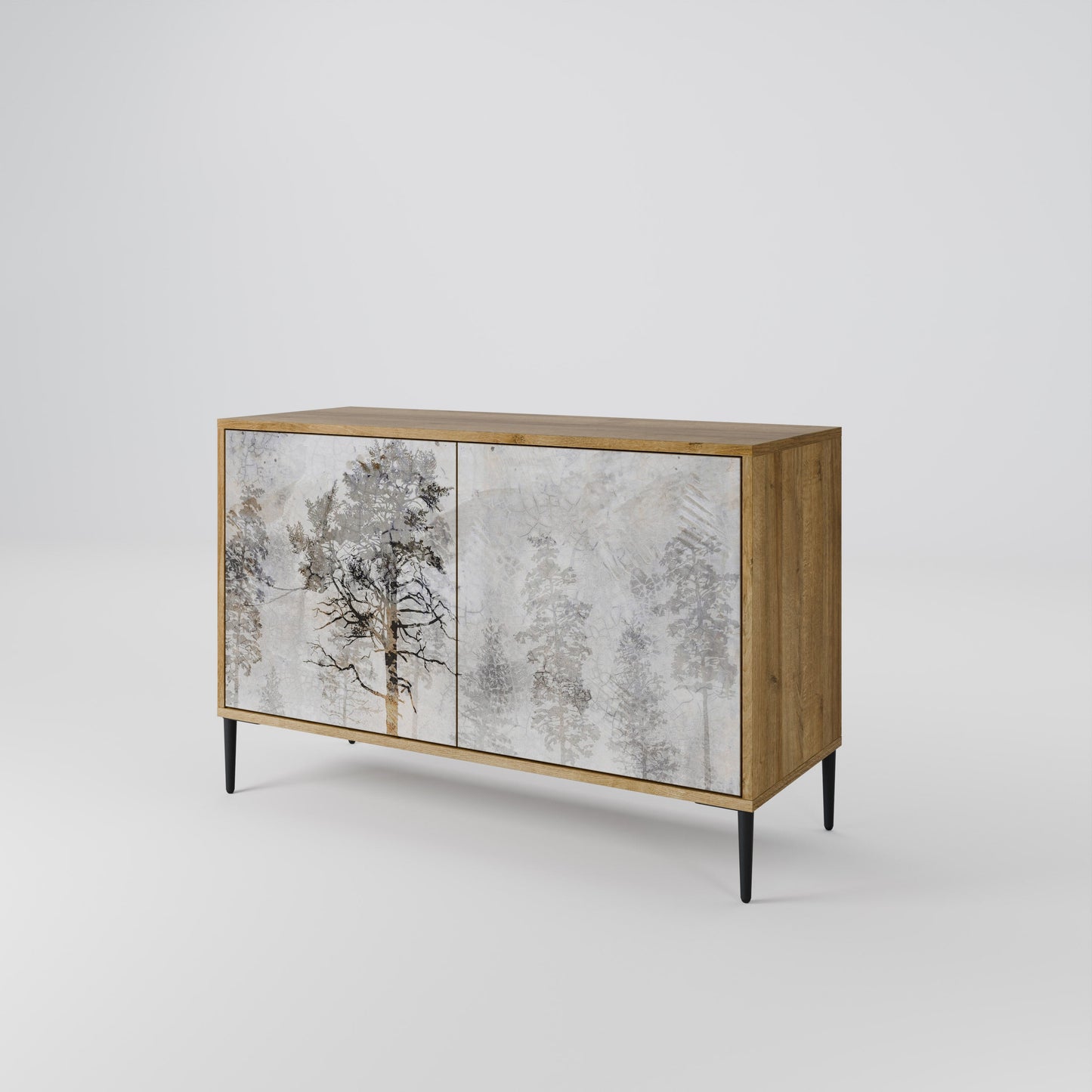 Credenza a 2 ante FADE IN THE TREES in effetto rovere