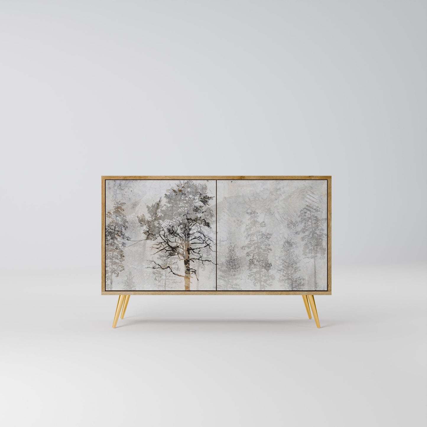 Credenza a 2 ante FADE IN THE TREES in effetto rovere