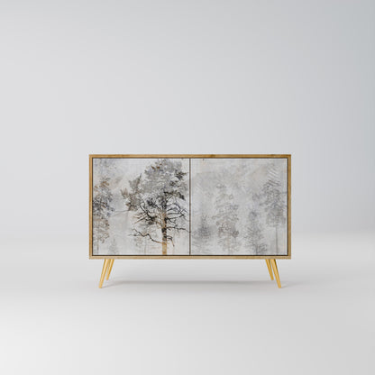 Credenza a 2 ante FADE IN THE TREES in effetto rovere