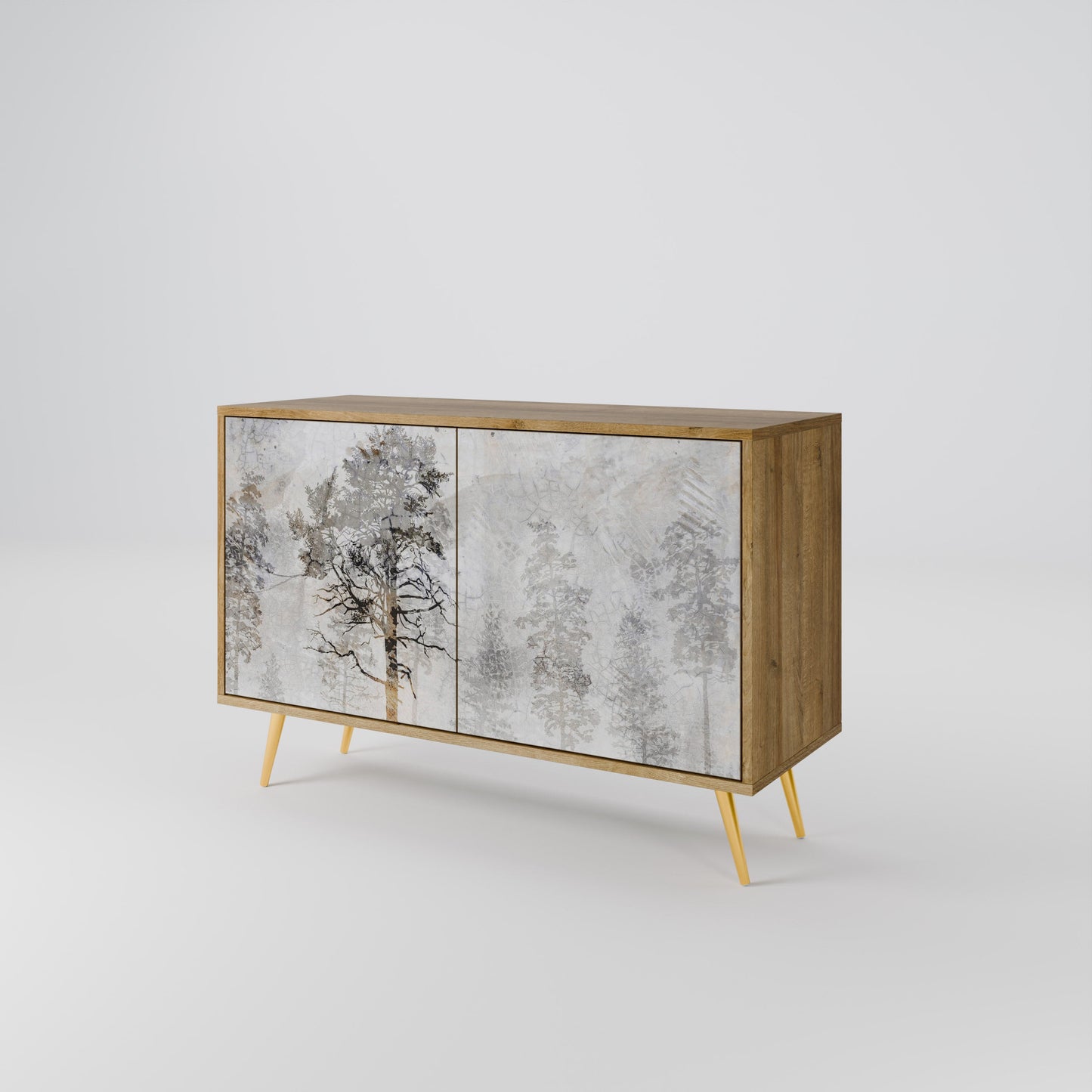 Credenza a 2 ante FADE IN THE TREES in effetto rovere
