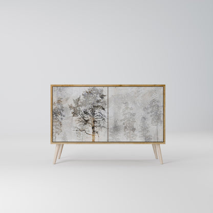 Credenza a 2 ante FADE IN THE TREES in effetto rovere