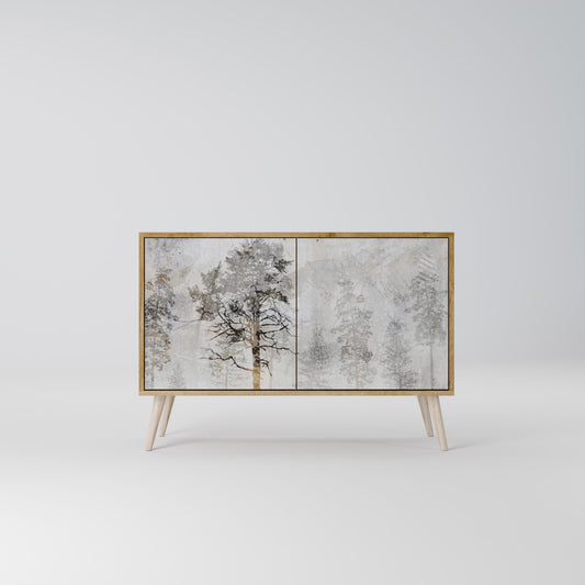 Credenza a 2 ante FADE IN THE TREES in effetto rovere