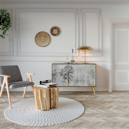Credenza a 2 ante FADE IN THE TREES in effetto rovere
