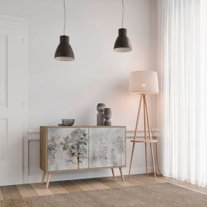 Credenza a 2 ante FADE IN THE TREES in effetto rovere