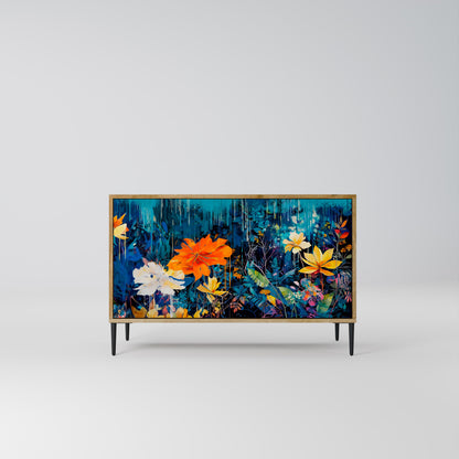 Credenza a 2 ante MIDNIGHT BLOSSOM in effetto rovere