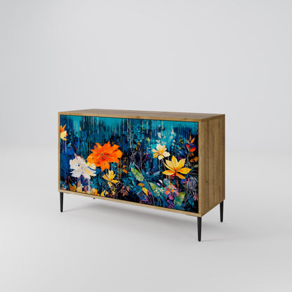 Credenza a 2 ante MIDNIGHT BLOSSOM in effetto rovere