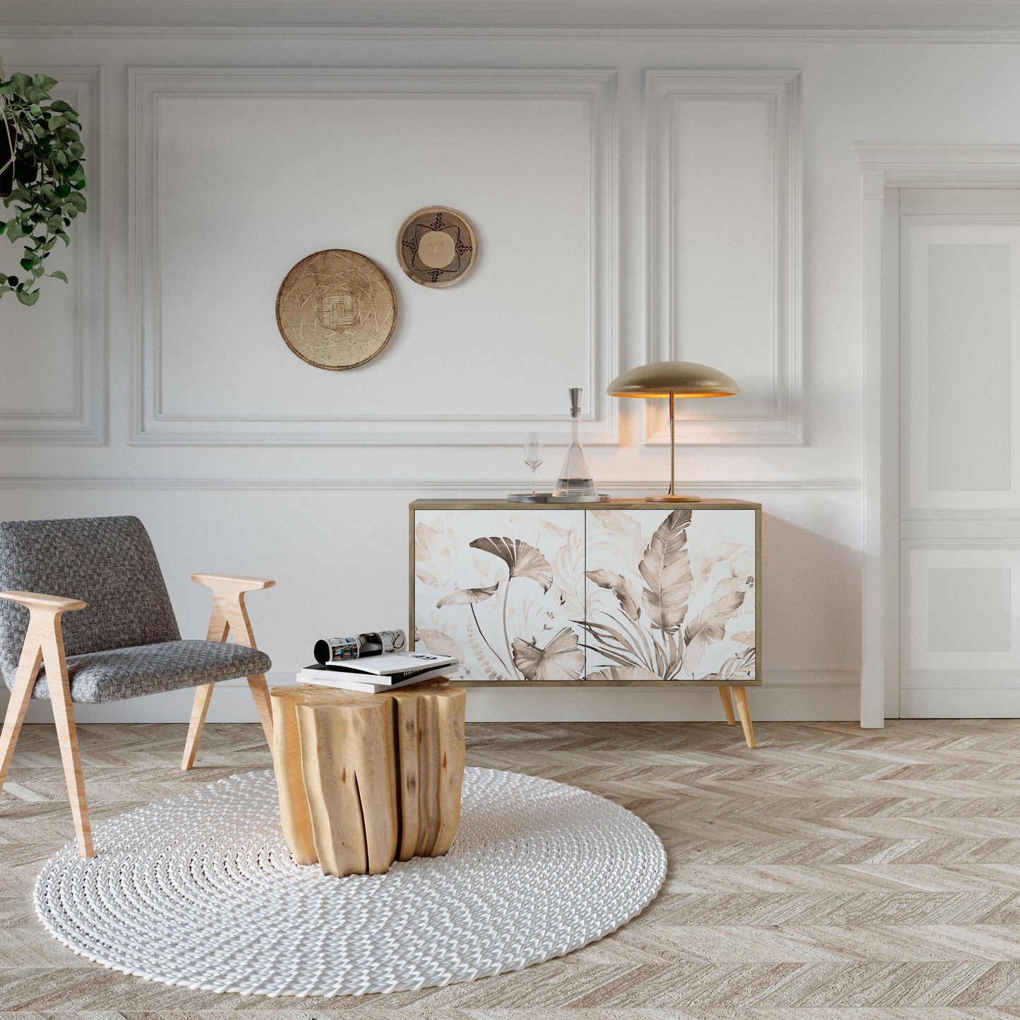 Credenza WILD TENDERNESS a 2 ante in effetto rovere