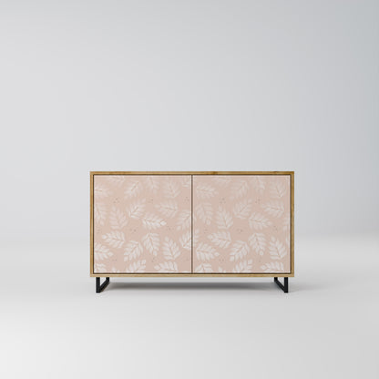 Credenza LEAVES ON BEIGE a 2 ante effetto rovere