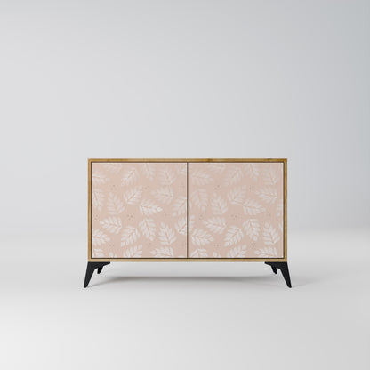 Credenza LEAVES ON BEIGE a 2 ante effetto rovere