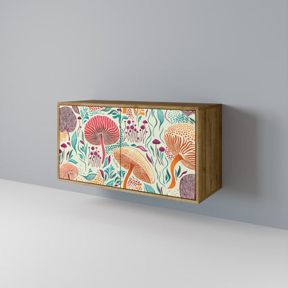 Credenza FUNGUS FANTASY a 2 ante in effetto rovere