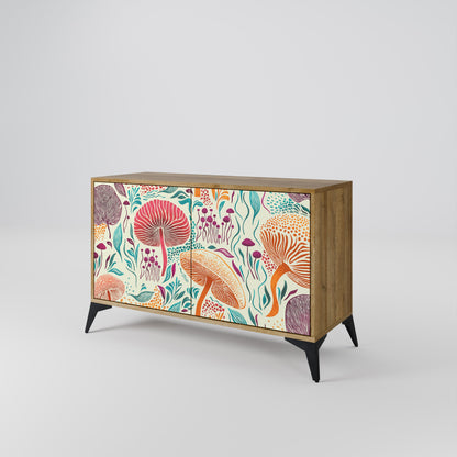 Credenza FUNGUS FANTASY a 2 ante in effetto rovere