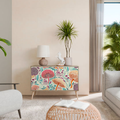 Credenza FUNGUS FANTASY a 2 ante in effetto rovere