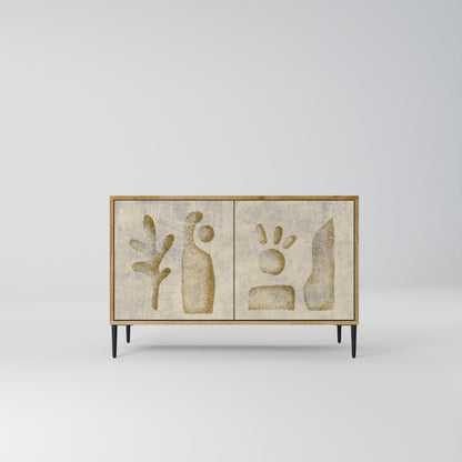 Credenza a 2 ante SAND SCULPTURES in effetto rovere