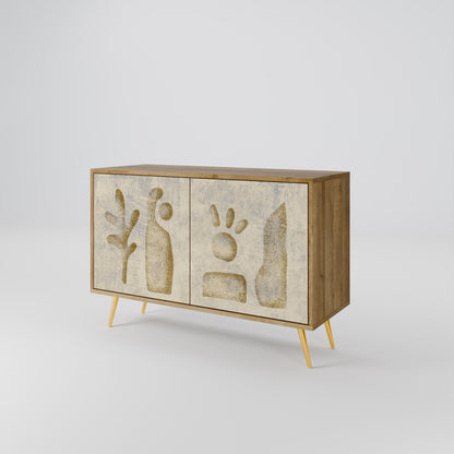 Credenza a 2 ante SAND SCULPTURES in effetto rovere