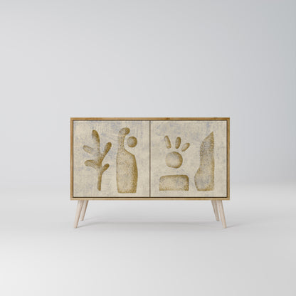 Credenza a 2 ante SAND SCULPTURES in effetto rovere