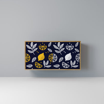 CITRUS BLACK AND WHITE 2-Door Sideboard in Oak Effect