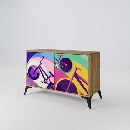Credenza a 2 ante BIKE DREAMS in effetto rovere
